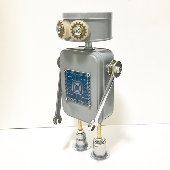Found Objects Robot Sculpture - Picture 1 of 5